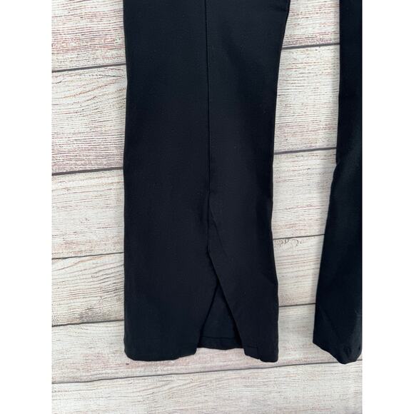 Free People Split Hem Flare Pants Womens Small Black Ponte Knit Back Zip - Picture 5 of 12